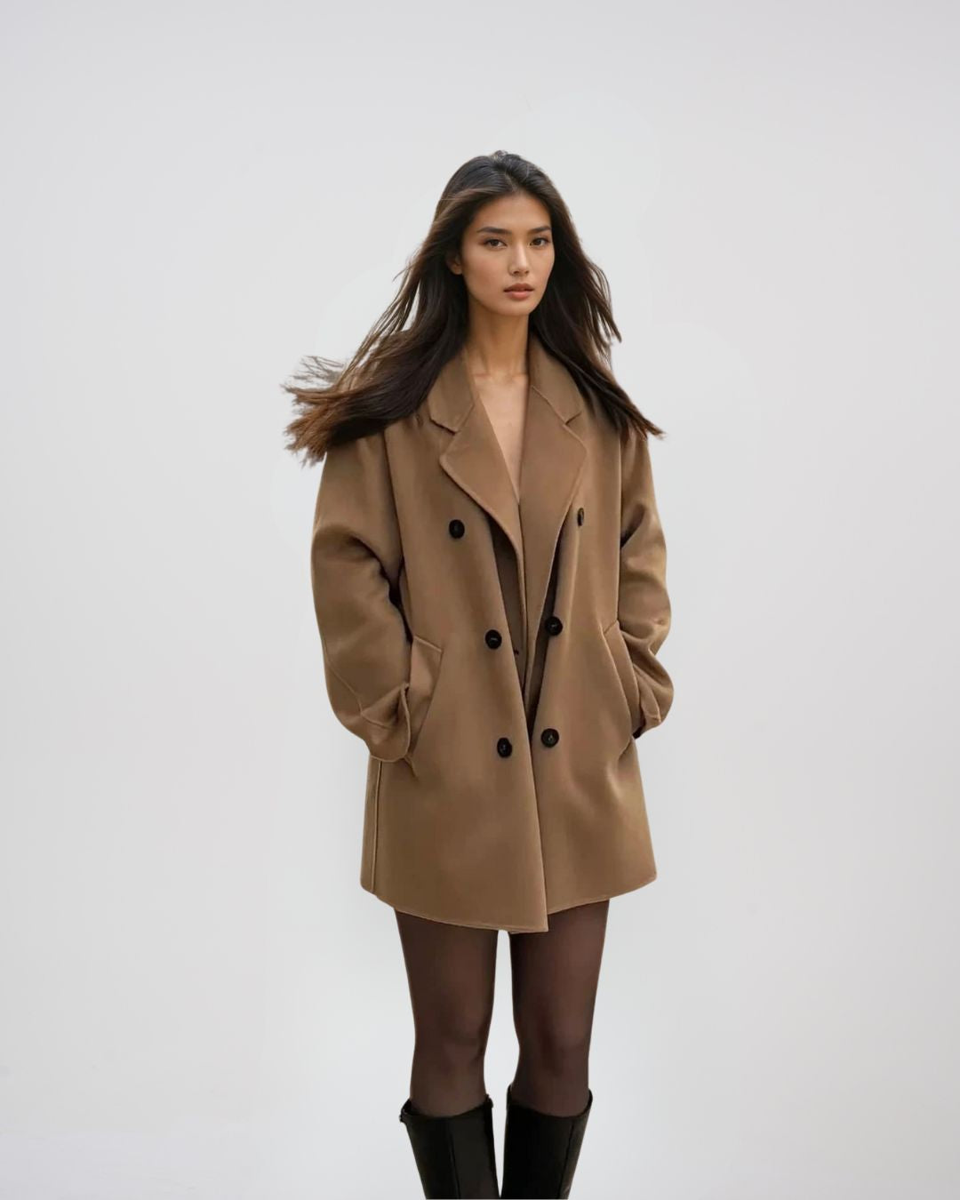 Manteau court 100% cachemire