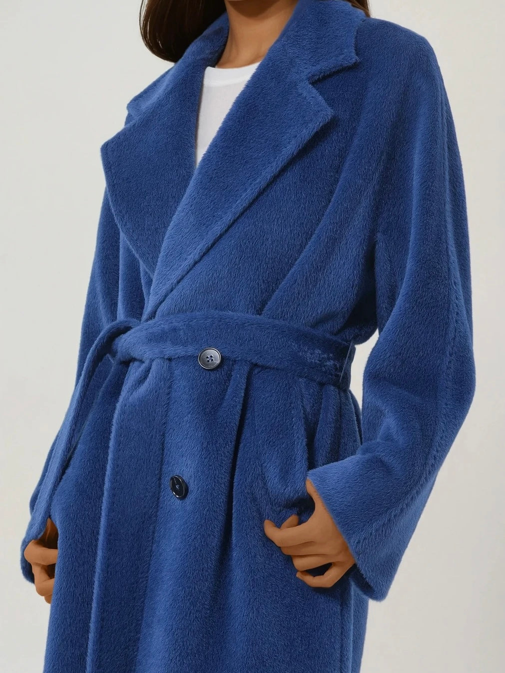Manteau long en laine d'alpaga