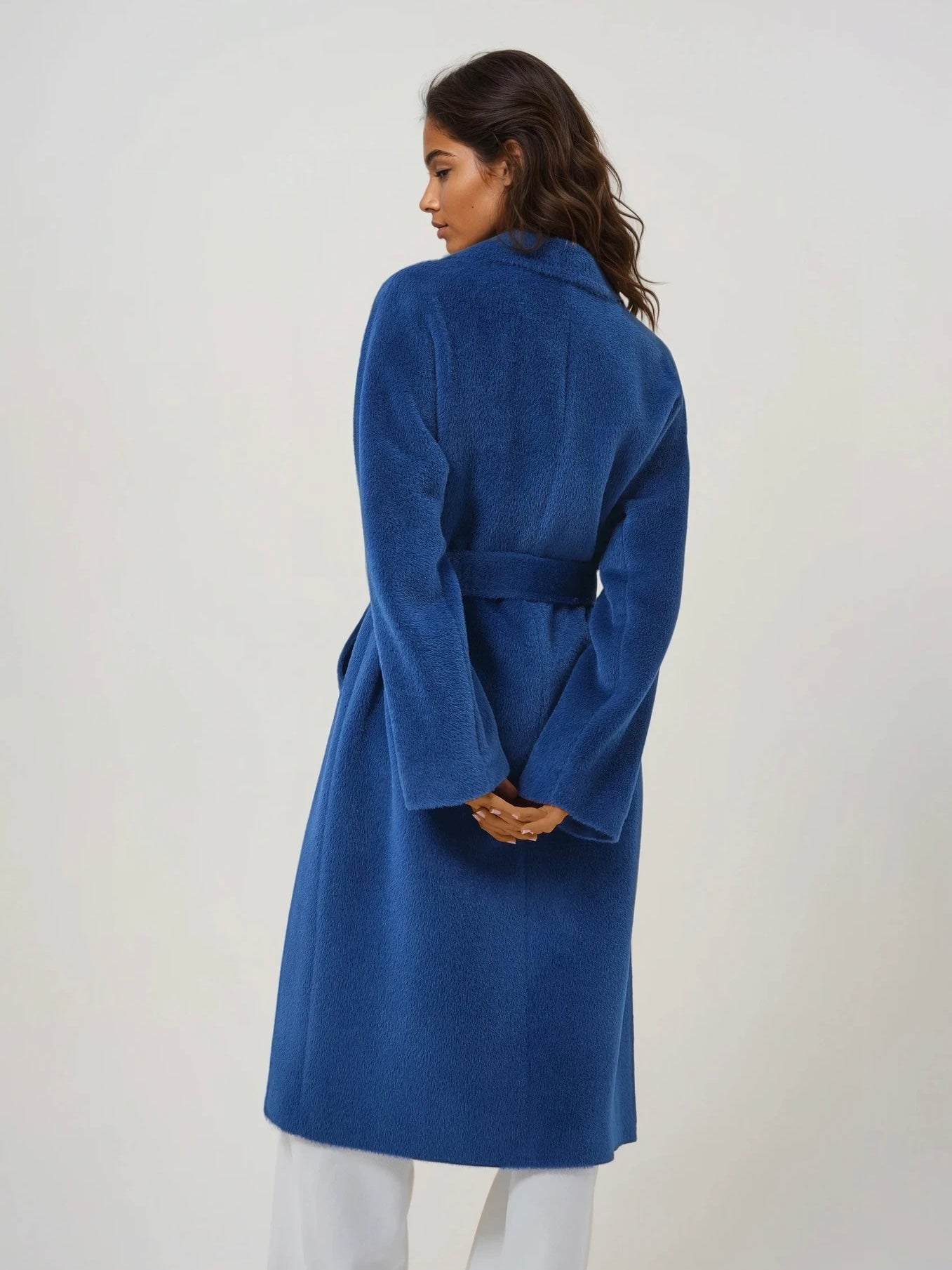 Manteau long en laine d'alpaga