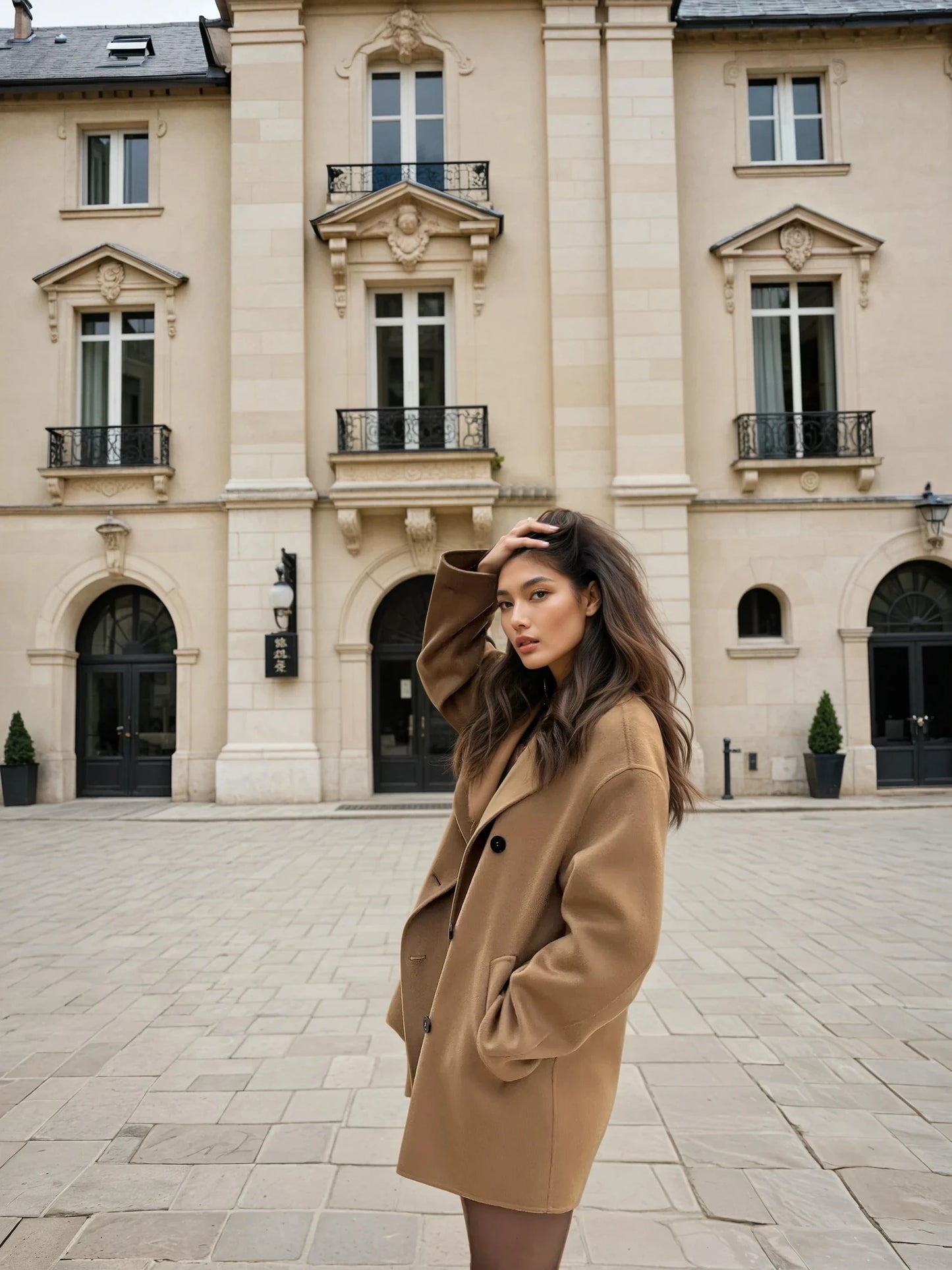 Manteau court 100% cachemire