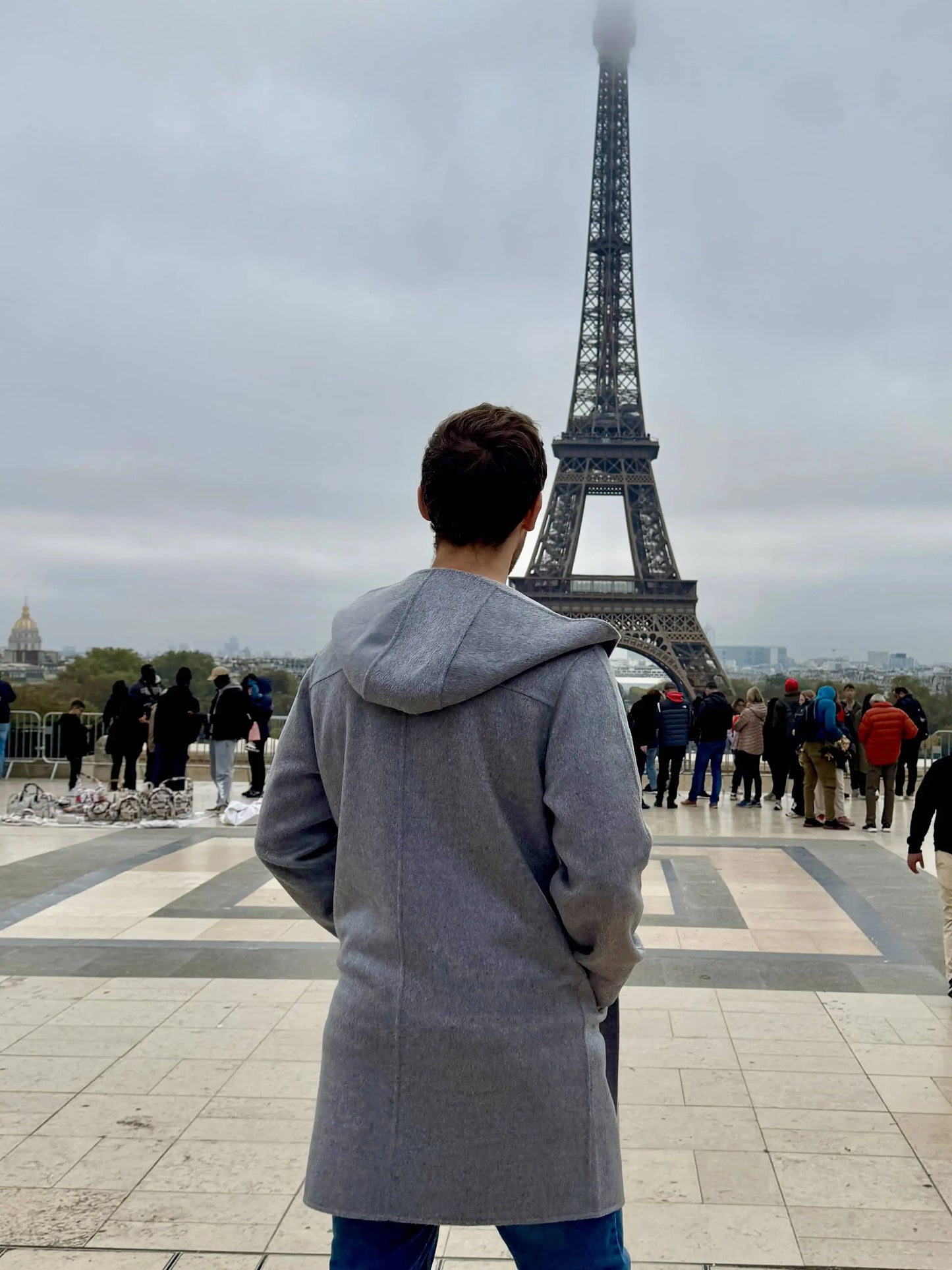 Manteau à capuche laine, cachemire et soie Patena Paris
