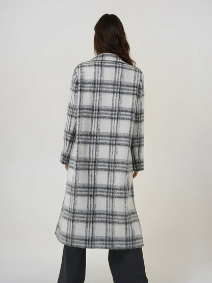 Manteau long en laine et mohair