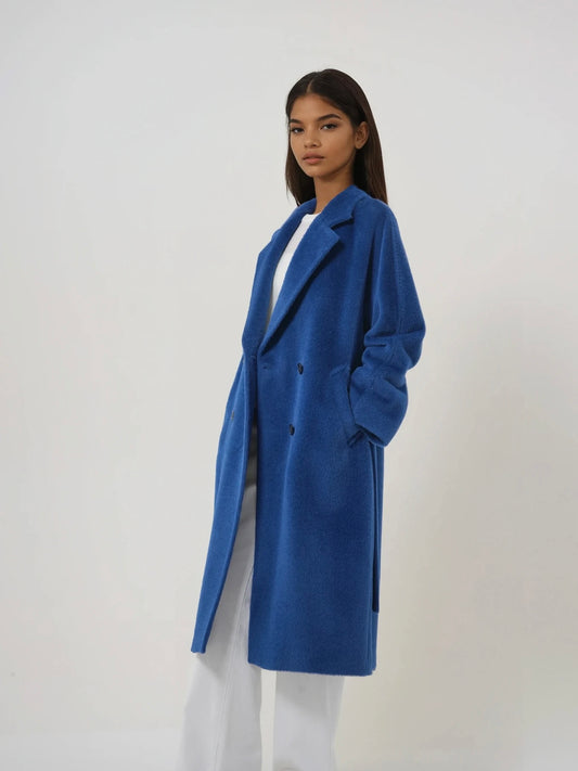 Manteau long en laine d'alpaga