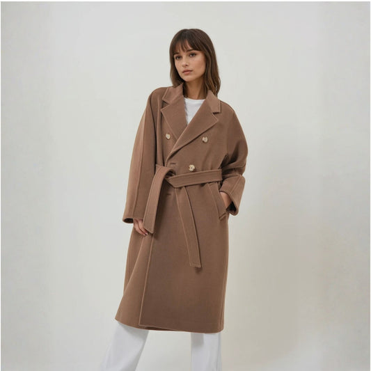Manteau long laine et cachemire pour femme