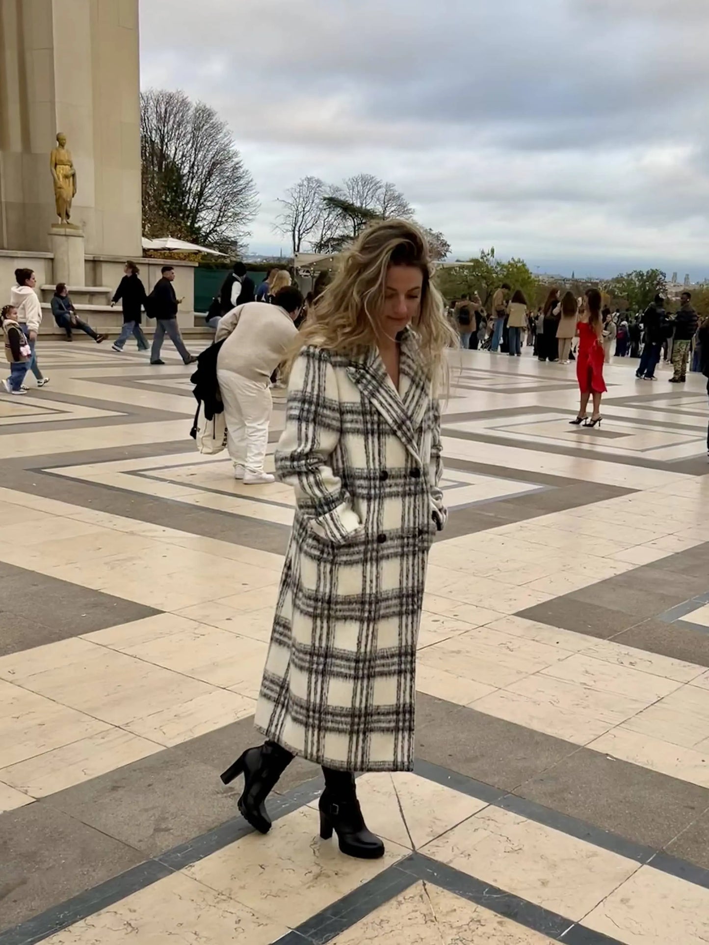 Manteau long en laine et mohair Patena Paris