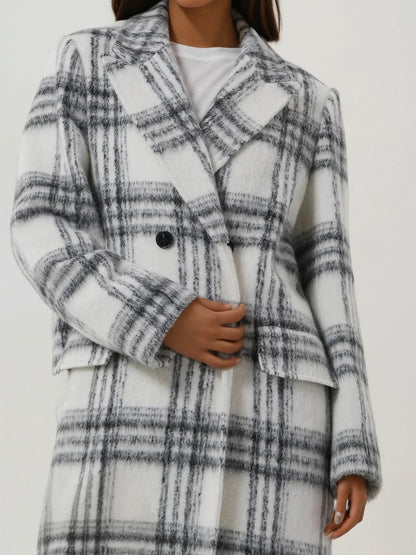 Manteau long en laine et mohair