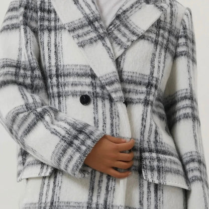 Manteau long laine mohair femme