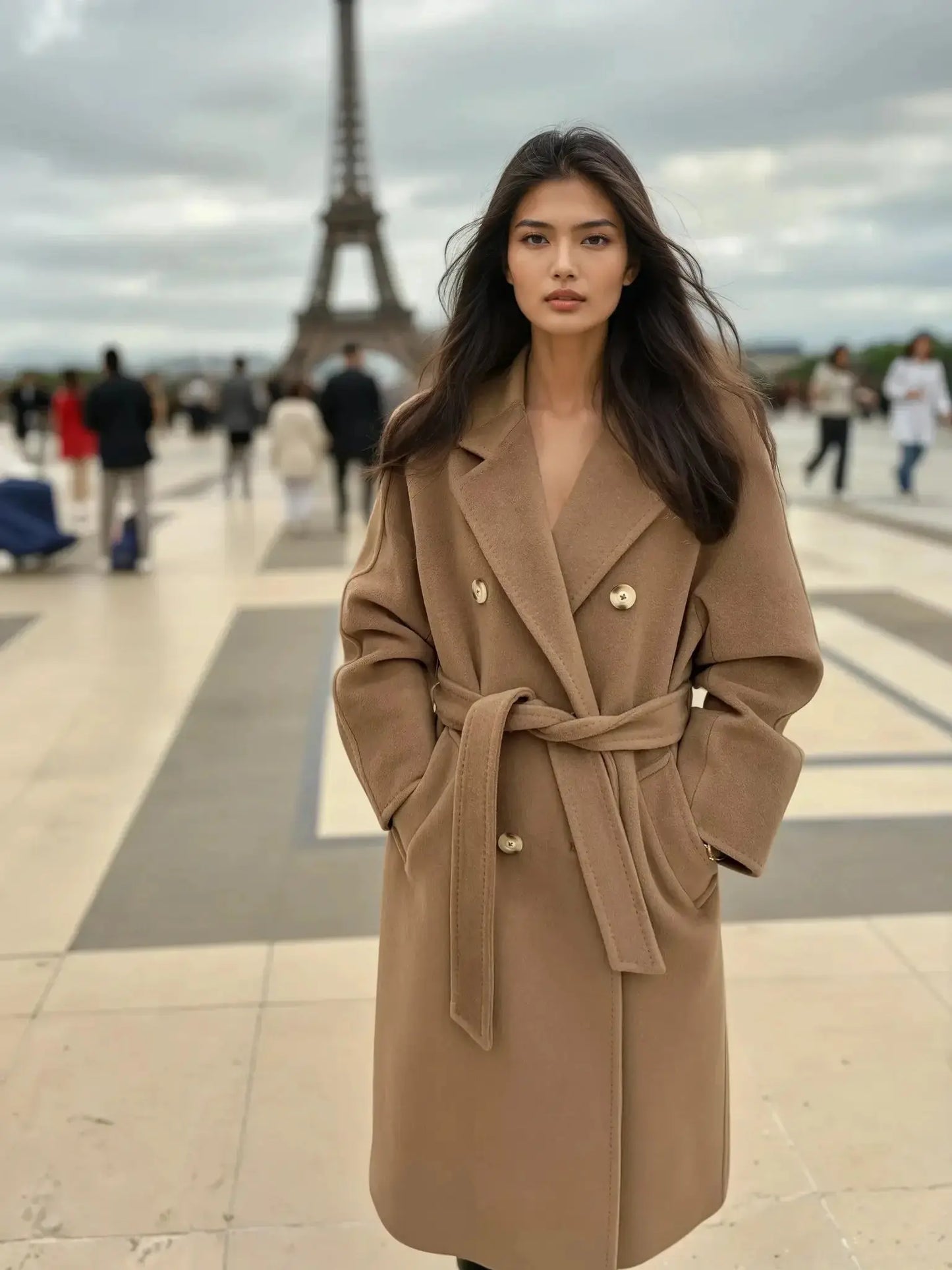 Manteau long en laine et cachemire Patena Paris alternative grandes marques