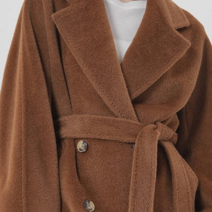 Manteau long en alpaga pour femme