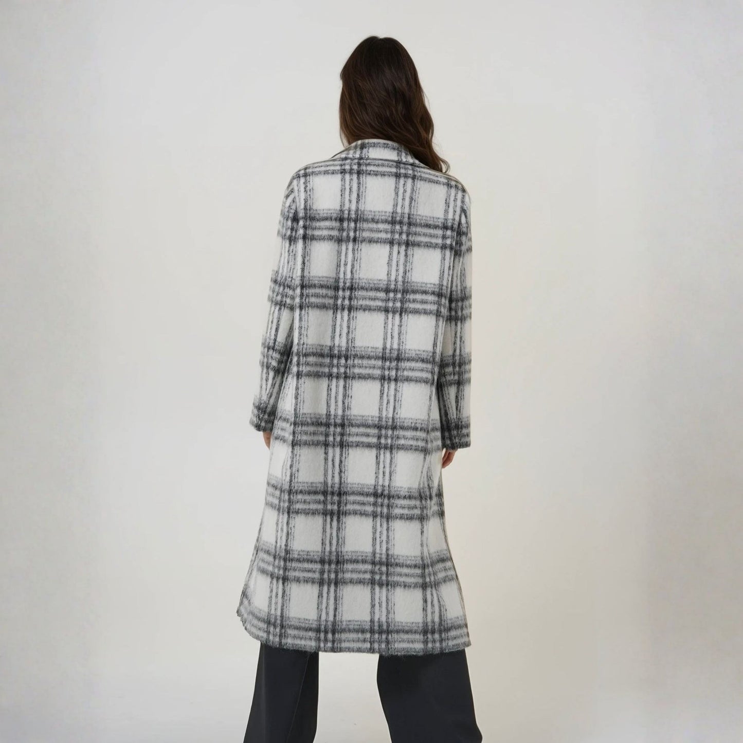 Manteau long laine mohair femme