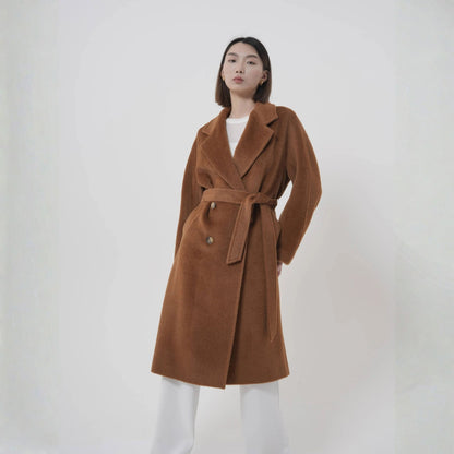 Manteau long en alpaga pour femme