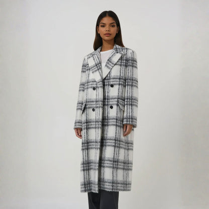 Manteau long laine mohair femme