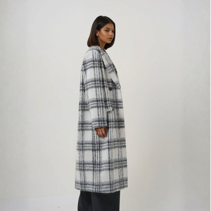 Manteau long laine mohair femme