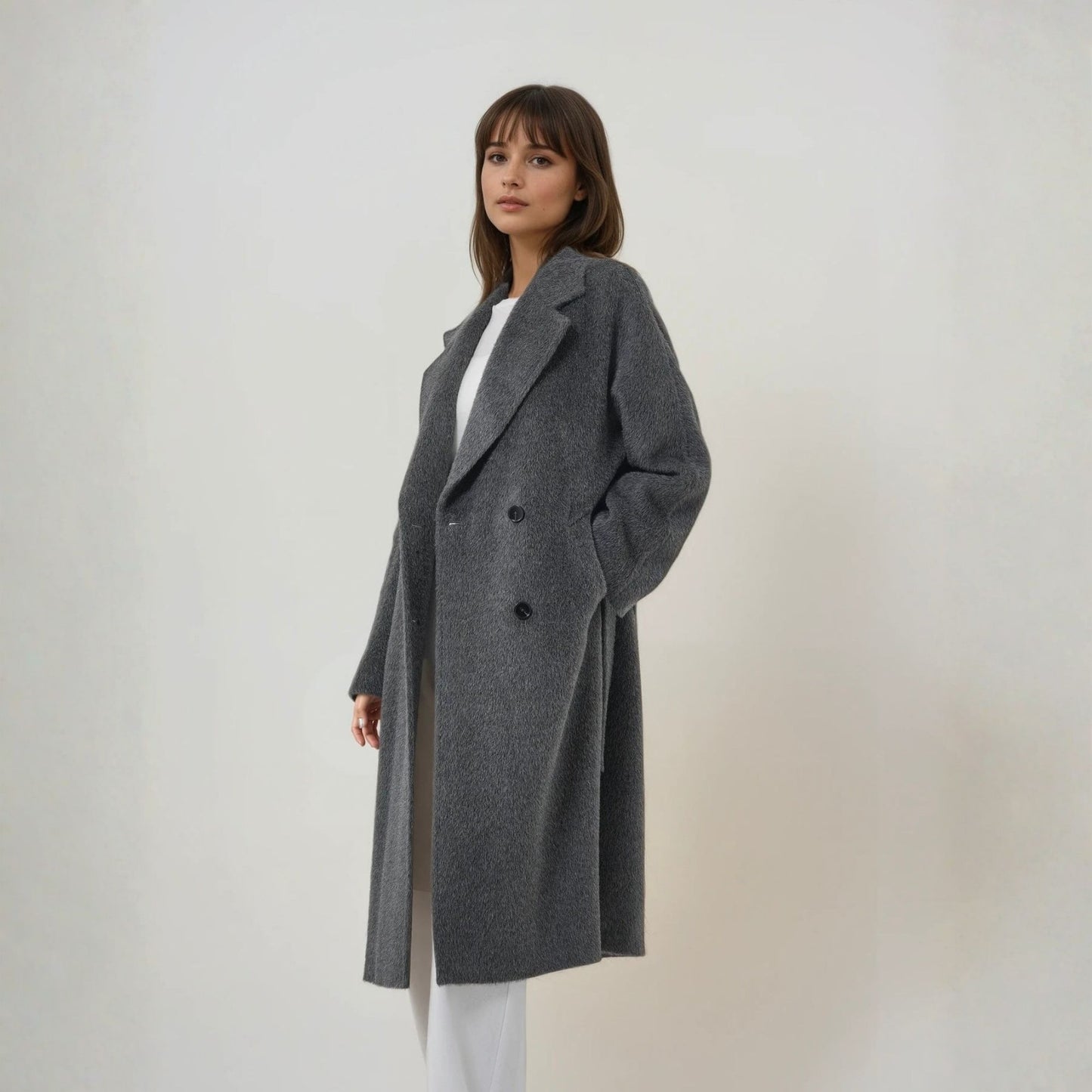 Manteau long femme laine de suri