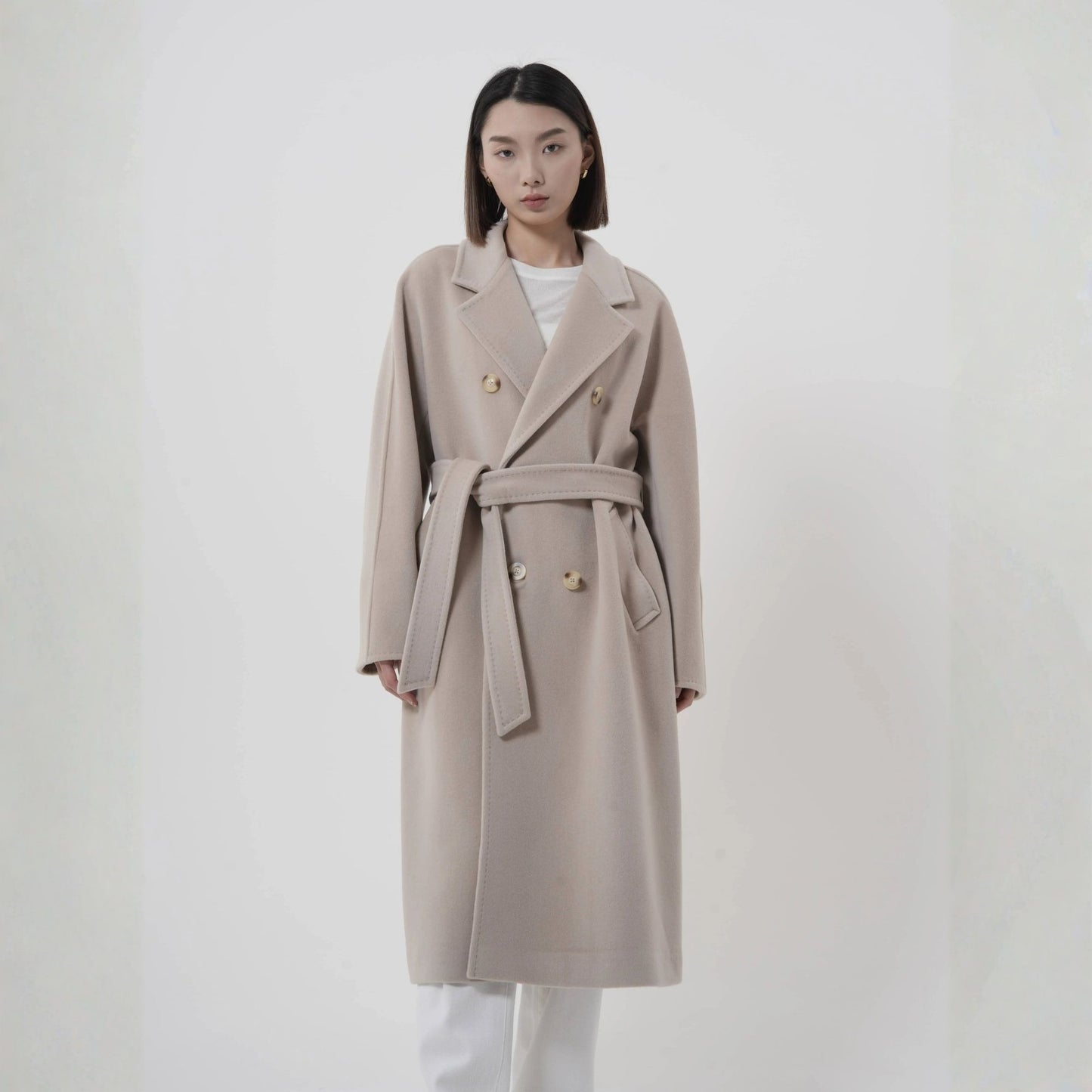 Manteau long laine et cachemire pour femme