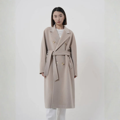 Manteau long laine et cachemire pour femme