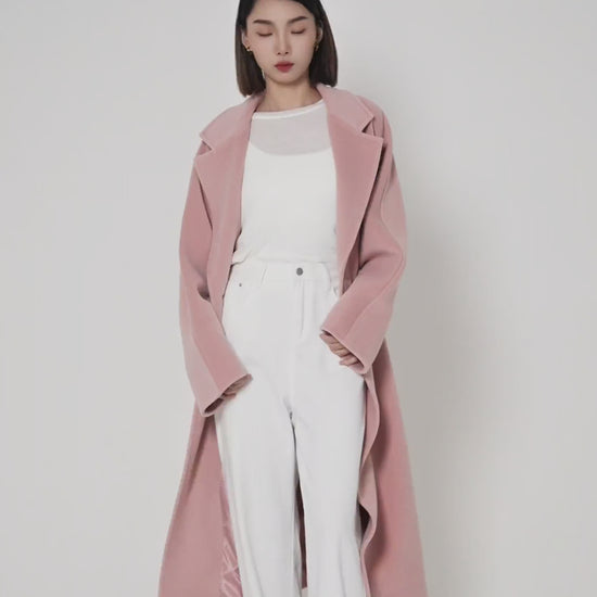 manteau femme rose cachemire patena paris video