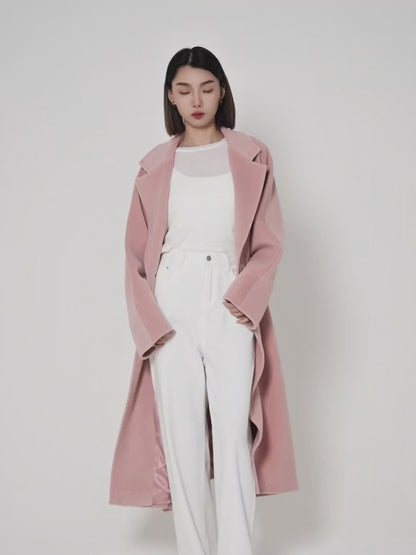 manteau femme rose cachemire patena paris video