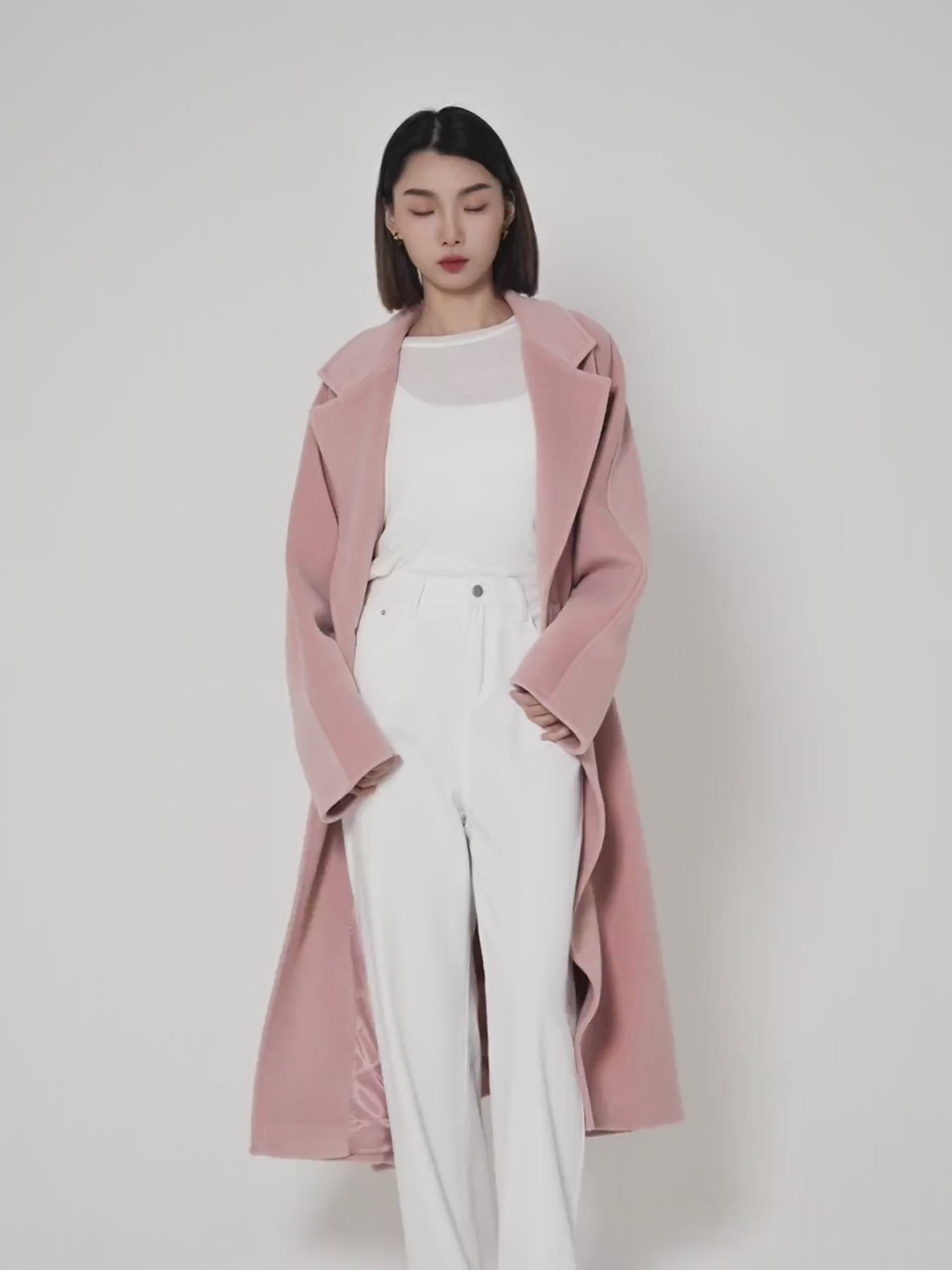 manteau femme rose cachemire patena paris video